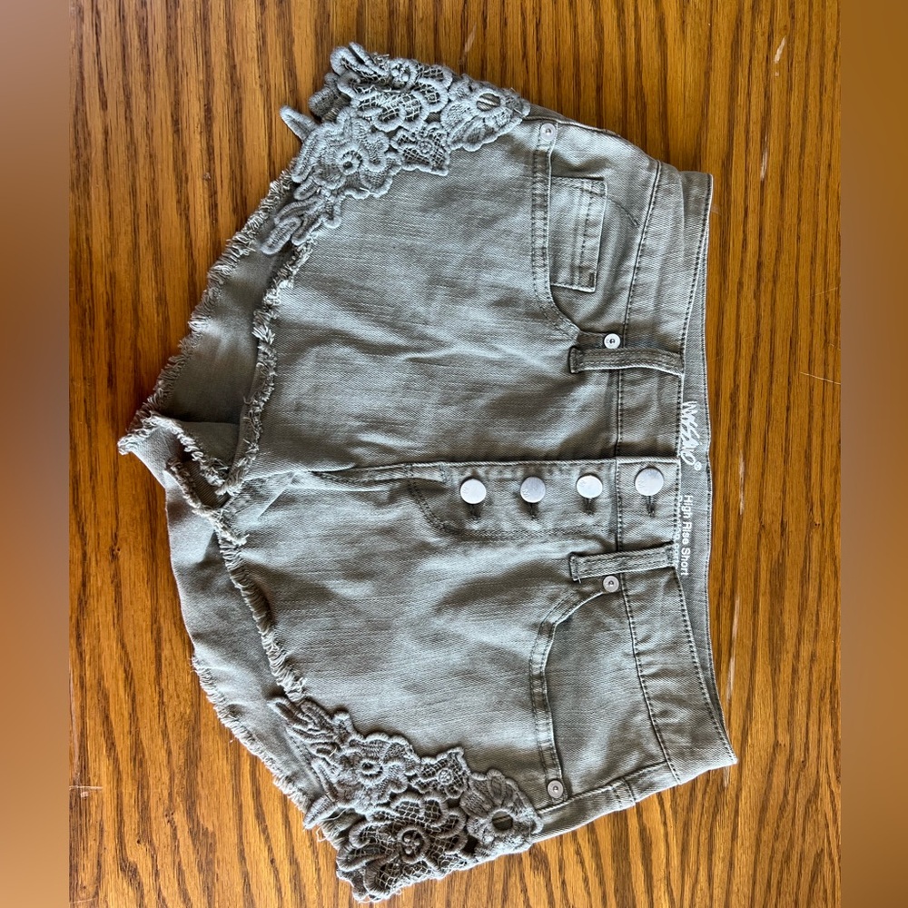 Women's Lace Trim Gray/green